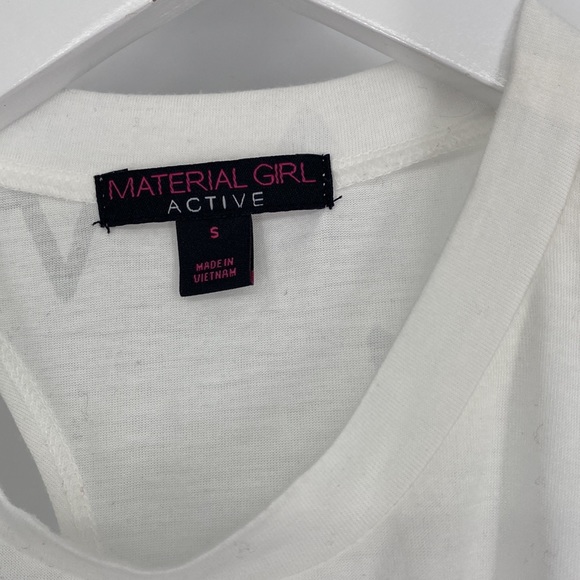 Material Girl Womens Sleeveless Racerback Active Tank Top White Size S NWT - Picture 3 of 5